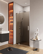 Cezares Slider Душевая дверь распашная 110x195h см, тонированное стекло 8 мм, цвет: хром SLIDER-B-1-100/110-BR-Cr