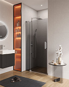 Cezares Slider Душевая дверь распашная 110x195h см, тонированное стекло 8 мм, цвет: хром SLIDER-B-1-100/110-GRIGIO-Cr