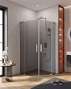 Cezares Slider Душевой уголок 80-90x80-90x195h см, тонированное стекло 8 мм, цвет: хром SLIDER-R-2-80/90-Grigio-Cr