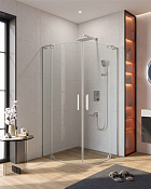 Cezares Slider Душевой уголок 90-100x90-100x195h см, прозрачное стекло 8 мм, цвет: хром SLIDER-R-2-90/100-C-Cr