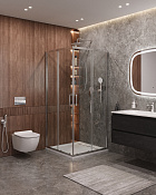 Cezares Molveno Душевой уголок 100,5x100,5x195h см, прозрачное стекло 6 мм, цвет: хром MOLVENO-A-2-100-C-Cr-IV