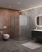 Cezares Molveno Душевой уголок 120,5x120,5x195h см, рифленое стекло 6 мм, цвет: хром MOLVENO-A-22-100+20-P-Cr