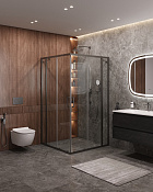 Cezares Molveno Душевой уголок 110,5x110,5x195h см, прозрачное стекло 6 мм, цвет: оружейная сталь MOLVENO-A-22-90+20-C-GM-IV