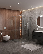 Cezares Molveno Душевой уголок 120,5x120,5x195h см, прозрачное стекло 6 мм, цвет: хром MOLVENO-R-22-100+20-C-Cr-IV