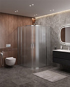 Cezares Molveno Душевой уголок 130,5x130,5x195h см, рифленое стекло 6 мм, цвет: хром MOLVENO-R-22-100+30-P-Cr