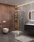 Cezares Molveno Душевой уголок 90,5x90,5x195h см, прозрачное стекло 6 мм, цвет: хром MOLVENO-R-1-90-C-Cr-IV