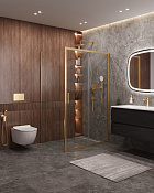 Cezares Molveno Душевой уголок 142x90x195h см, прозрачное стекло 6 мм, цвет: брашированное золото MOLVENO-AH-11-140/90-C-BORO-IV