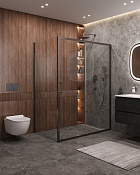 Cezares Molveno Душевой уголок 162x90x195h см, прозрачное стекло 6 мм, цвет: оружейная сталь MOLVENO-AH-11-160/90-C-GM-IV