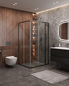 Cezares Molveno Душевой уголок 110,5x90,5x195h см, прозрачное стекло 6 мм, цвет: оружейная сталь MOLVENO-AH-21-90+20-C-GM-IV