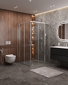 Cezares Molveno Душевой уголок 120,5x110,5x195h см, прозрачное стекло 6 мм, цвет: хром MOLVENO-AH-22-120/110-C-Cr-IV