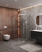 Cezares Molveno Душевой уголок 110,5x90,5x195h см, прозрачное стекло 6 мм, цвет: хром MOLVENO-RH-1-110/90-C-Cr-IV