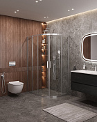 Cezares Molveno Душевой уголок 110,5x80,5x195h см, прозрачное стекло 6 мм, цвет: хром MOLVENO-RH-2-110/80-C-Cr-IV