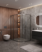 Cezares Molveno Душевой уголок 120,5x100,5x195h см, прозрачное стекло 6 мм, цвет: оружейная сталь MOLVENO-RH-2-120/100-C-GM-IV