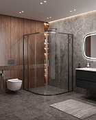 Cezares Molveno Душевой уголок 120,5x110,5x195h см, прозрачное стекло 6 мм, цвет: оружейная сталь MOLVENO-RH-22-120/110-C-GM-IV