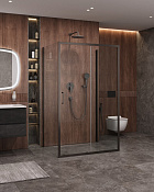 Cezares Molveno Душевой уголок 117x90x195h см, прозрачное стекло 6 мм, цвет: оружейная сталь MOLVENO-AH-12-120/90-C-GM-IV