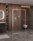 Cezares Molveno Душевой уголок 127x90x195h см, прозрачное стекло 6 мм, цвет: хром MOLVENO-AH-12-130/90-C-Cr-IV