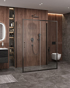 Cezares Molveno Душевой уголок 157x90x195h см, прозрачное стекло 6 мм, цвет: оружейная сталь MOLVENO-AH-12-160/90-C-GM-IV