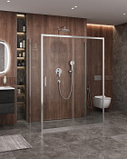 Cezares Molveno Душевой уголок 147x90x195h см, прозрачное стекло 6 мм, цвет: хром MOLVENO-AH-12-150/90-C-Cr-IV