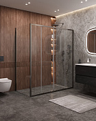 Cezares Molveno Душевой уголок 166,5x90,5x195h см, прозрачное стекло 6 мм, цвет: оружейная сталь MOLVENO-AH-2/1-170/90-C-GM-IV