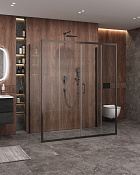 Cezares Molveno Душевой уголок 167x90x195h см, прозрачное стекло 6 мм, цвет: оружейная сталь MOLVENO-AH-2/2-170/90-C-GM-IV