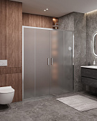 Cezares Molveno Душевая дверь раздвижная 172x195h см, рифленое стекло 6 мм, цвет: хром MOLVENO-BF-2-170-P-Cr