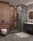 Cezares Molveno Душевая дверь раздвижная 122x195h см, прозрачное стекло 6 мм, цвет: оружейная сталь MOLVENO-BF-1-120-C-GM-IV