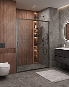 Cezares Molveno Душевая дверь раздвижная 162x195h см, прозрачное стекло 6 мм, цвет: оружейная сталь MOLVENO-BF-1-160-C-GM-IV