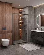 Cezares Molveno Душевая дверь раздвижная 122x195h см, прозрачное стекло 6 мм, цвет: оружейная сталь MOLVENO-BF-3-120-C-GM-IV