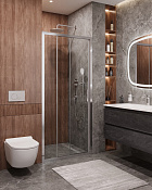 Cezares Molveno Душевая дверь раздвижная 92x195h см, прозрачное стекло 6 мм, цвет: хром MOLVENO-BF-3-90-C-Cr-IV