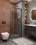 Cezares Molveno Душевая дверь раздвижная 92x195h см, прозрачное стекло 6 мм, цвет: оружейная сталь MOLVENO-BF-3-90-C-GM-IV