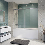 Cezares Tandem-Soft Шторка на ванну 170x145h см, прозрачное стекло 6 мм, цвет: хром TANDEM-SOFT-VF-2-170/145-C-Cr-IV