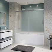 Cezares Tandem-Soft Шторка на ванну 170x145h см, рифленое стекло 6 мм, цвет: хром TANDEM-SOFT-VF-2-170/145-P-Cr