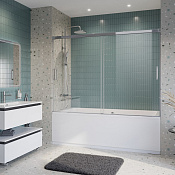 Cezares Tandem-Soft Шторка на ванну 200x145h см, прозрачное стекло 6 мм, цвет: хром TANDEM-SOFT-VF-2-200/145-C-Cr-IV