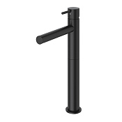 Cezares Leaf Смеситель для раковины высокий, с донным клапаном, излив 13,2 см, цвет: черный матовый LEAF-LC1-L-NOP