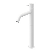 Cezares Leaf Смеситель для раковины высокий, с донным клапаном, излив 13,8 см, цвет: белый матовый LEAF-LC2-L-BIO