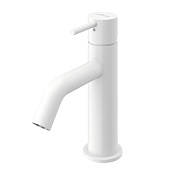 Cezares Leaf Смеситель для раковины, с донным клапаном, излив 10,8 см, цвет: белый матовый LEAF-LSM2-L-BIO