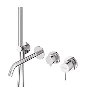 Cezares Leaf Смеситель для ванны встраиваемый с душ. наб. - ручной душ, шланг, держатель, цвет: хром LEAF-VDIM3-D-L-01