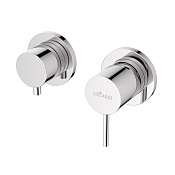 Cezares Leaf Смеситель для душа встраиваемый, на 3 потребителя, с внутренней частью, цвет: хром LEAF-VDIM3-L-01