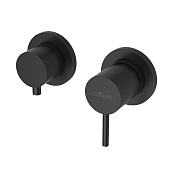 Cezares Leaf Смеситель для душа встраиваемый, на 3 потреб., с внутрен. частью, цвет: черный матовый LEAF-VDIM3-L-NOP