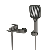 Cezares Liner Смеситель для ванны с душ. наб. - ручной душ, шланг, держатель, цвет: оружейная сталь LINER-VD-GM