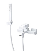 Cezares Porta Смеситель для ванны с душ. набором - ручной душ, шланг, держатель, цвет: белый матовый PORTA-VM-BIO