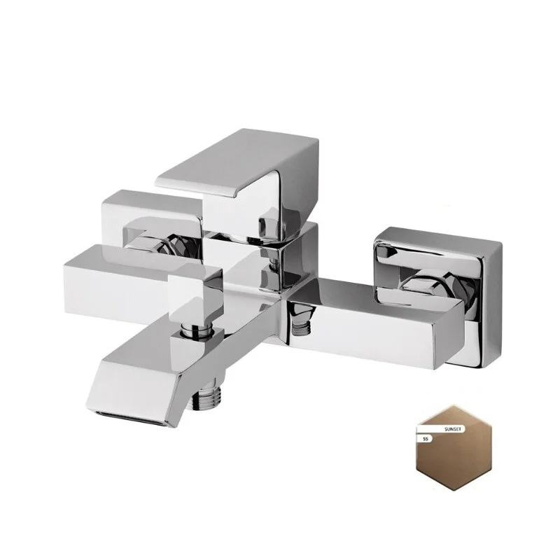 Cezares Porta Смеситель для ванны с душевым набором - ручной душ, шланг, держатель, цвет: sunset PORTA-VM-SS