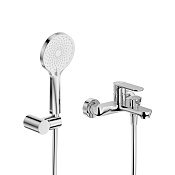 Cezares Stylus Смеситель для ванны с душевым набором - ручной душ, шланг, держатель, цвет: хром STYLUS-VD-01