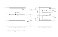 Cezares Vague Тумба под раковину подвесная 69x52x55h см, цвет: antracite 44221