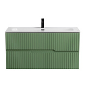 Cezares Duet Тумба под раковину подвесная 100x45,7x50h см, цвет: фисташковый софт DUET-N-1000-2C-SO-PS-P