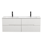 Cezares Duet Тумба под раковину подвесная 140x45,7x50h см, цвет: bianco lucido DUET-N-1400-4C-SO-2-BL