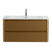 Cezares Relax Тумба под раковину подвесная 99,6x47,7x50h см, цвет: брашированное золото RELAX-1000-2C-SO-BORO-P