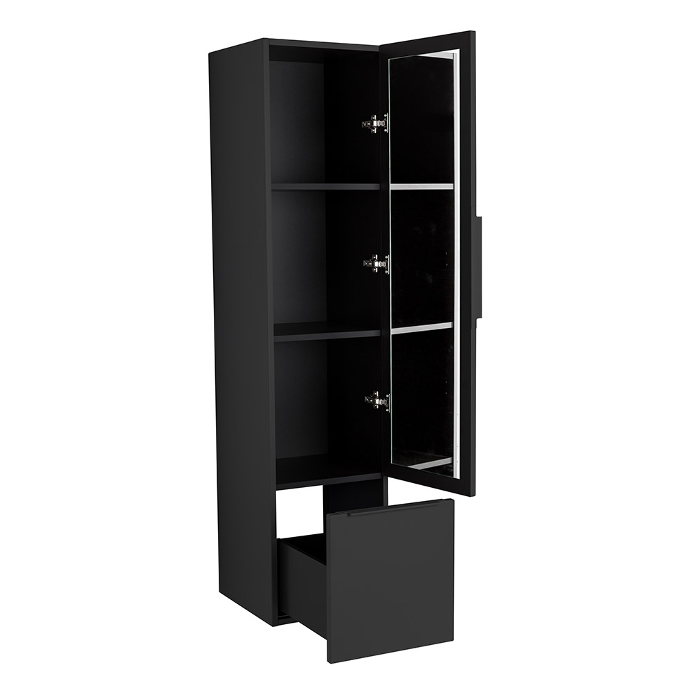 Cezares Premium Шкаф-пенал подвесной 35x38x150h см, цвет: nero opaco 55502