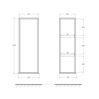 Cezares Idra Шкаф-пенал подвесной 47x37x123h см, цвет: verde opaco 55818