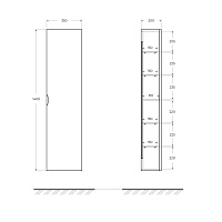 Cezares Idra Шкаф-пенал подвесной 35x20x140h см, цвет: verde opaco 55297
